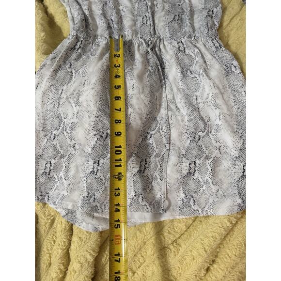 Hilary Radley Black White Snakeskin Print Cinched Waist Shirt Dress Women's XS - Picture 6 of 7